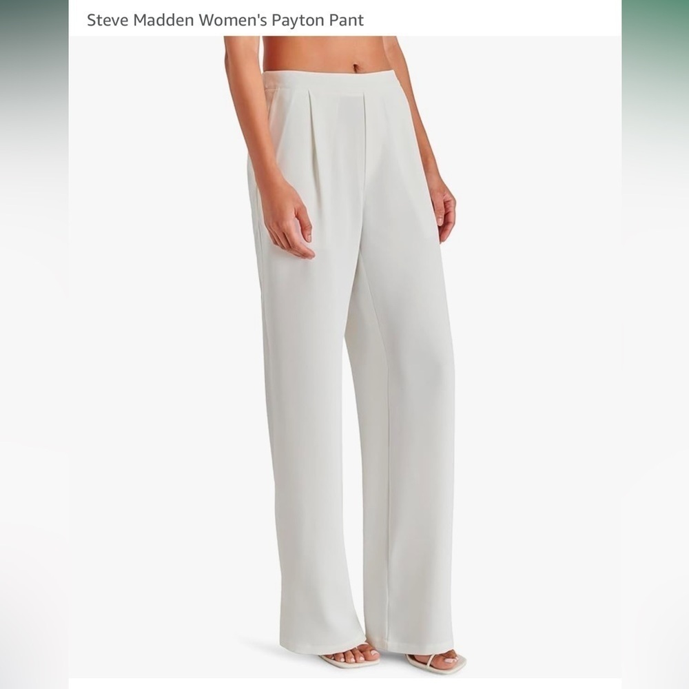STEVE MADDEN payton pants in cream color size Large wide leg smocked waist
